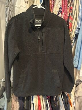 Billabong Men's Black Half-Zip Fleece Pullover size XS